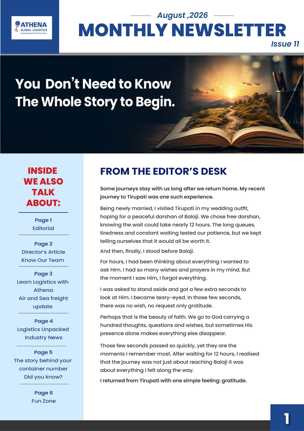 Athena Dispatch: August Issue 11 Page 1
